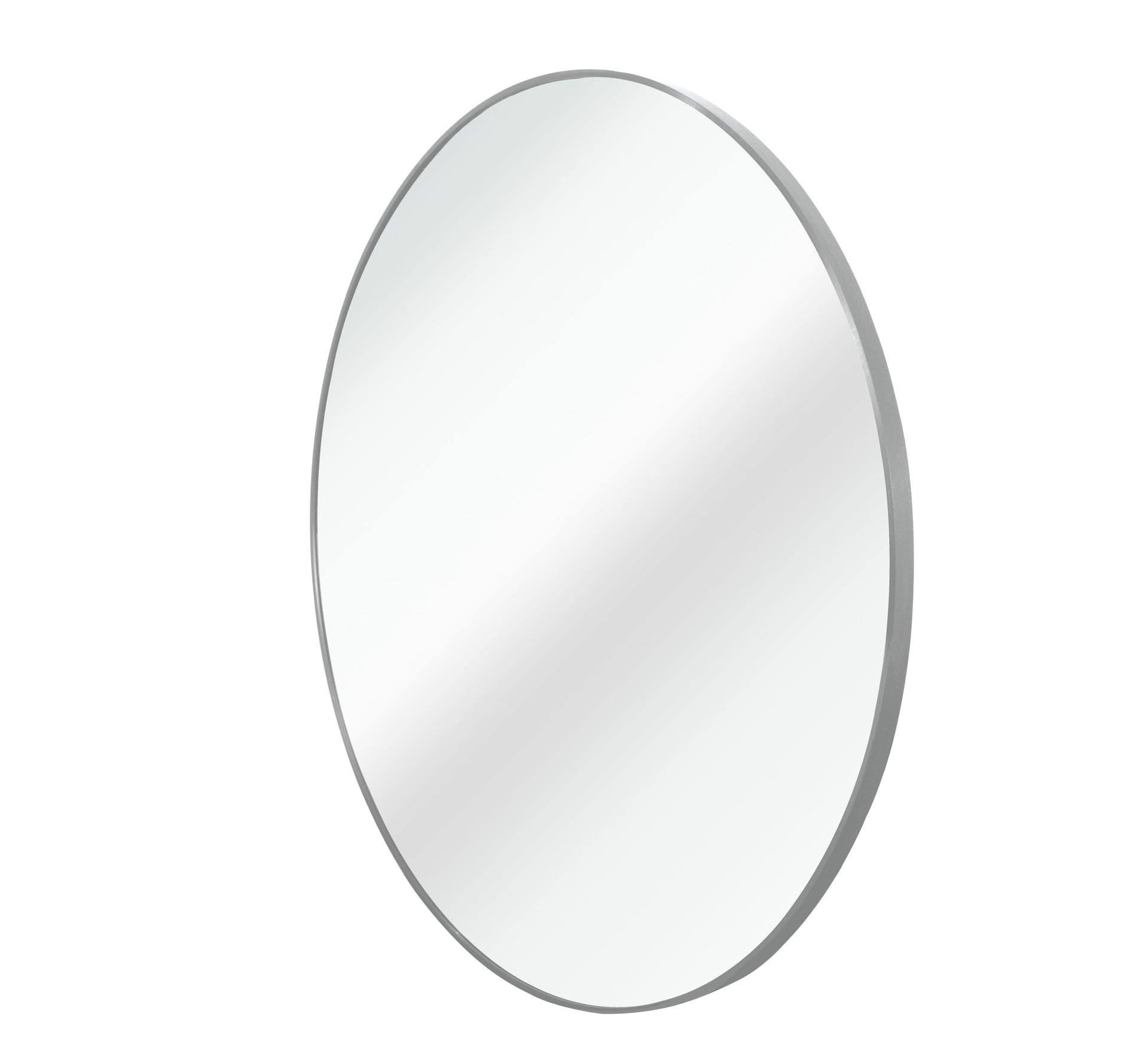 Silver 39 Inch Metal Round Bathroom Mirror