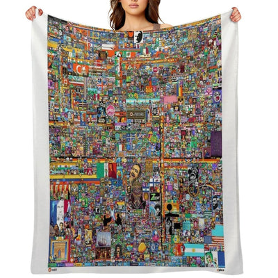 Rplace Reddit 2022 Velvety-soft Throw Blanket