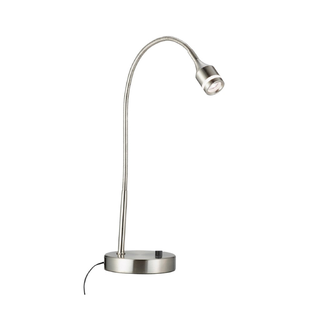 Brushed Steel Metal Led Adjustable Desk Lamp