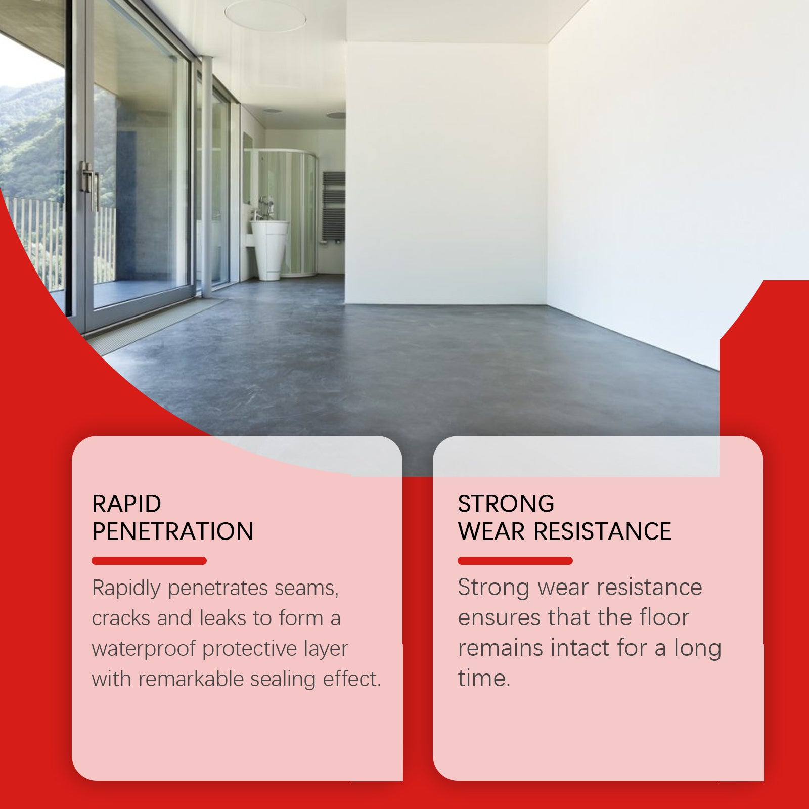 Waterproof Epoxy Floor Paint Household Wall Floor Waterproof Anti-Crack Cover Stains Renovation Paste