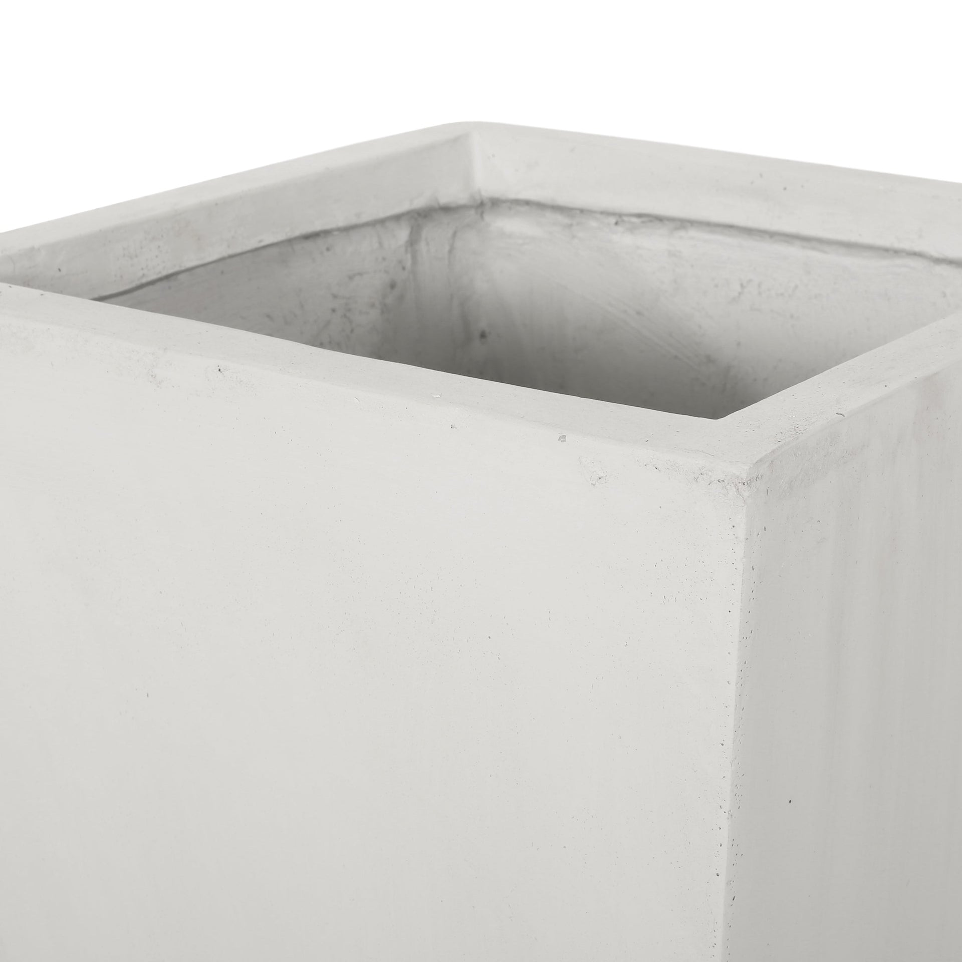 13' x 28.5' Modern Outdoor MGO Cast Stone Planter, White