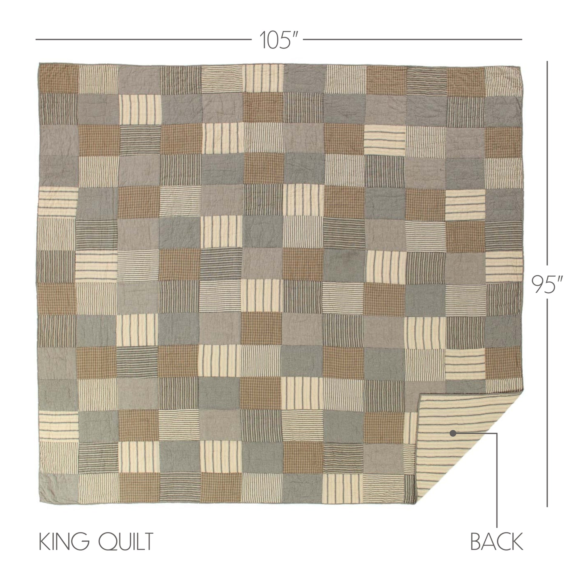 Sawyer Mill Charcoal Batchwork Quilt