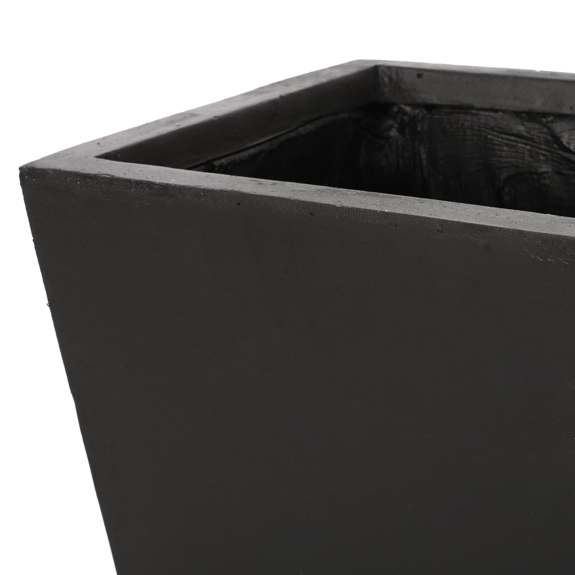 13' x 28.5 Outdoor Modern MGO Cast Stone Planter, Black