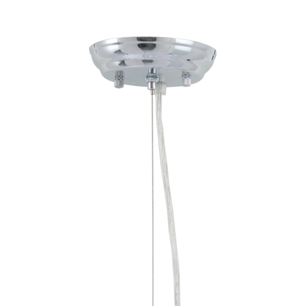 Silver Lantern Metal Chandelier With Silver Shades