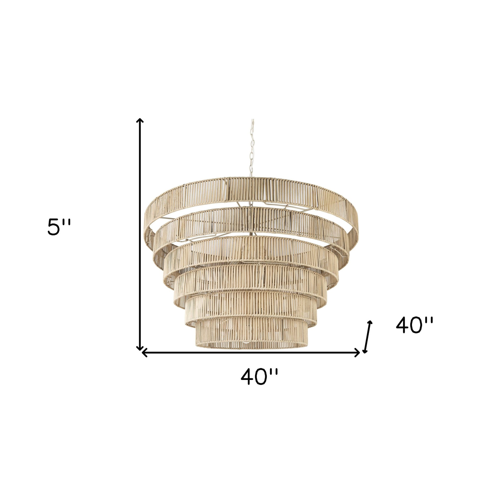 Light Brown Six Tier Hanging Chandelier