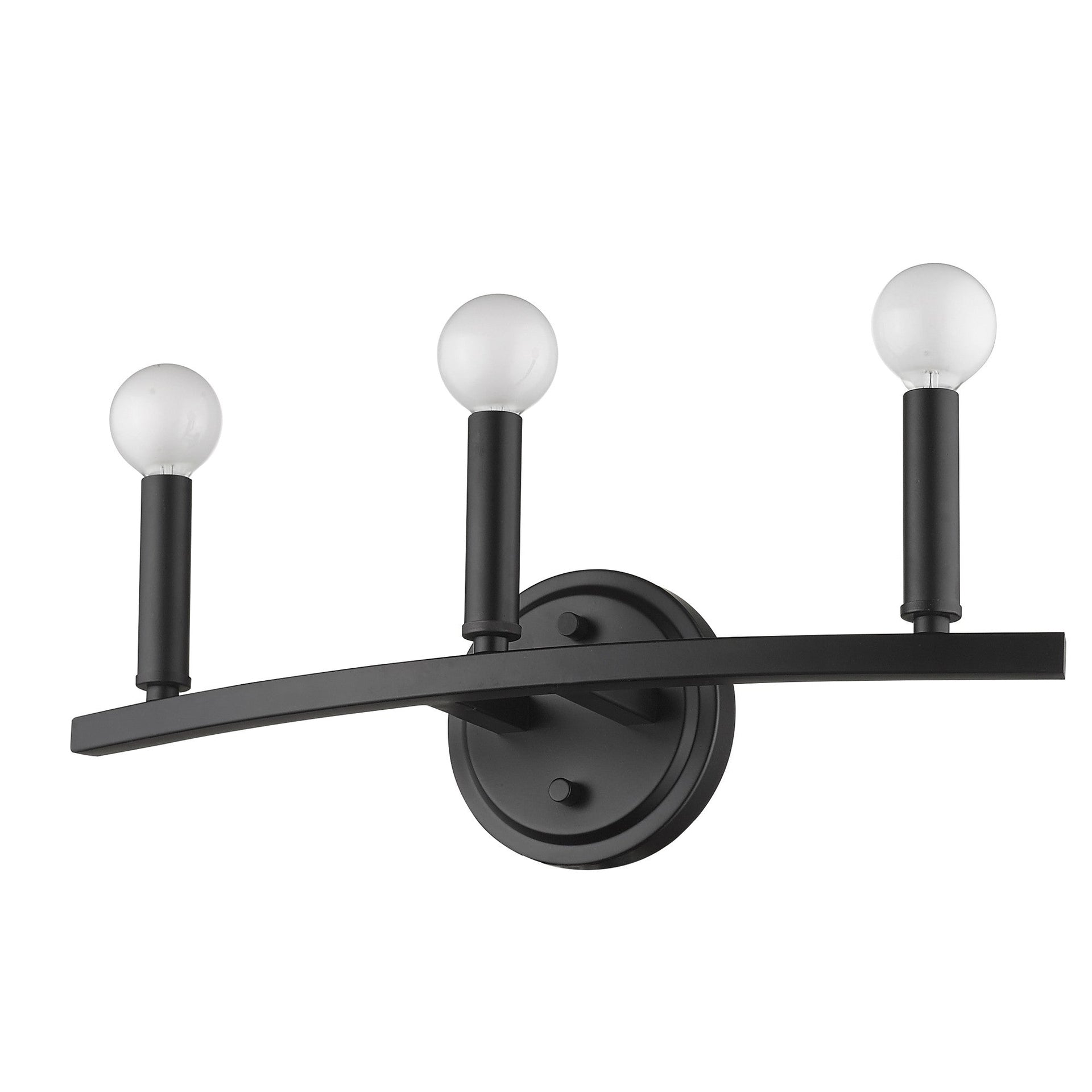 Three Light Matte Black Wall Sconce