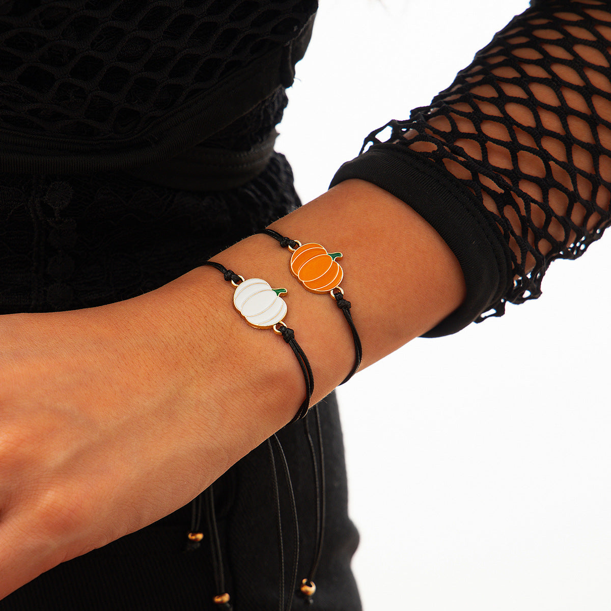 Ghost Festival Ghost Skin Wax Wire Bracelet Black Wind Bat Alloy Bracelet Set