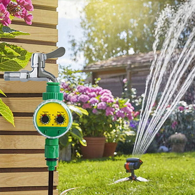 Outdoor plastic garden hose equipped with electronic automatic irrigation timer
