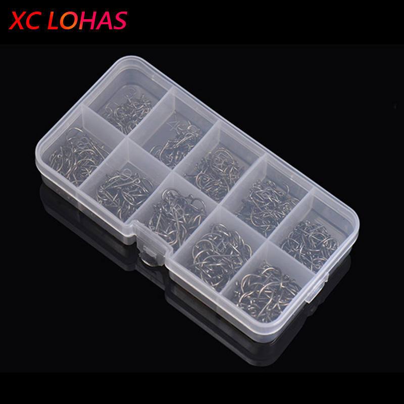 LEO 600PCS/BOX High Carbon Steel Fishing Hooks Sharp Barbed Circle   3#-12#