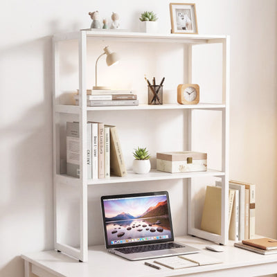3-Tier Countertop Storage Hutch with Open Shelves-White