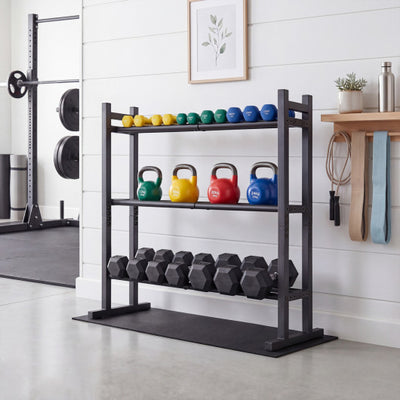 3-Tier Dumbbell Rack 529LB Capacity Heavy-Duty Adjustable Weight Rack Stand-Black