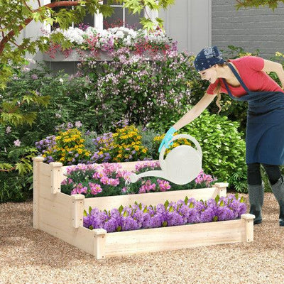 3 Tier Elevated Wooden Vegetable Garden Bed