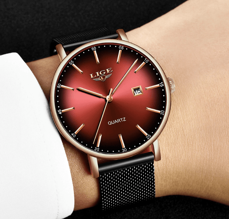Men's Elegant Watch With Stainless Steel Straps And Special Date Display Excellent Look Unique Design Perfect Gift