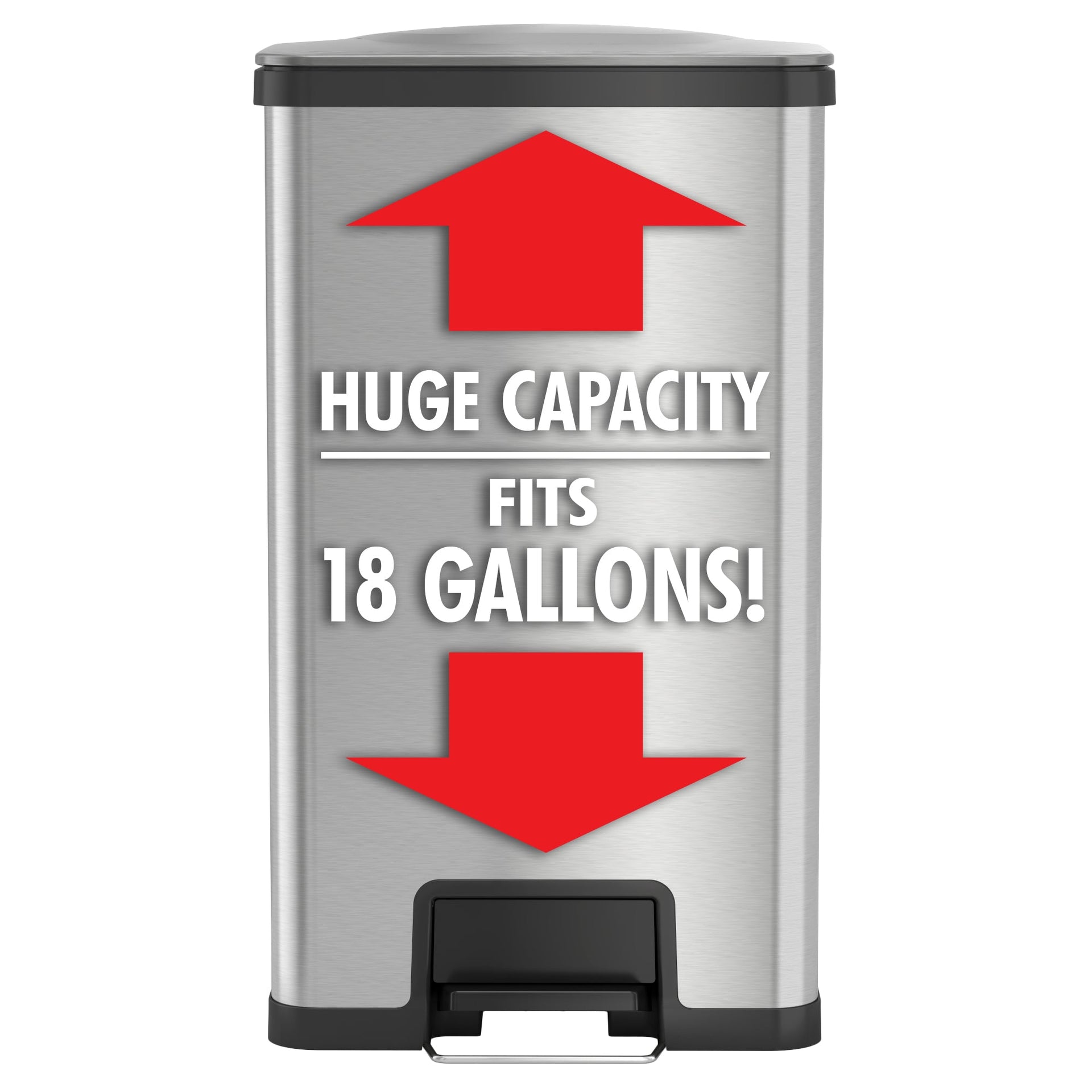 18 Gallon / 68 Liter AirStep Step Pedal Trash Can
