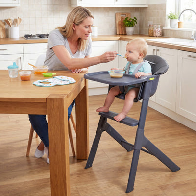 3-in-1 Washable Baby High Chair with Tray Footrest-Gray