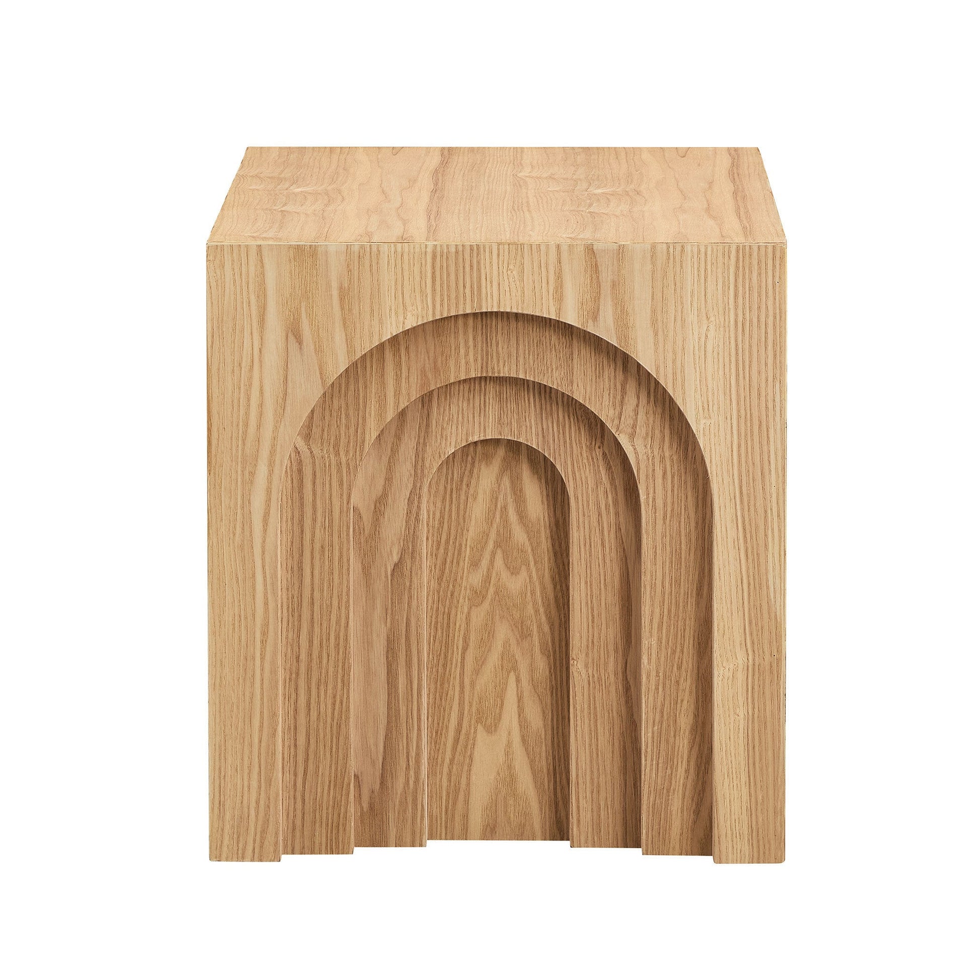 15.74'' Square Side Table Small Coffee Table Accent Table Bedside Table for Living Room Bedroom,Nature