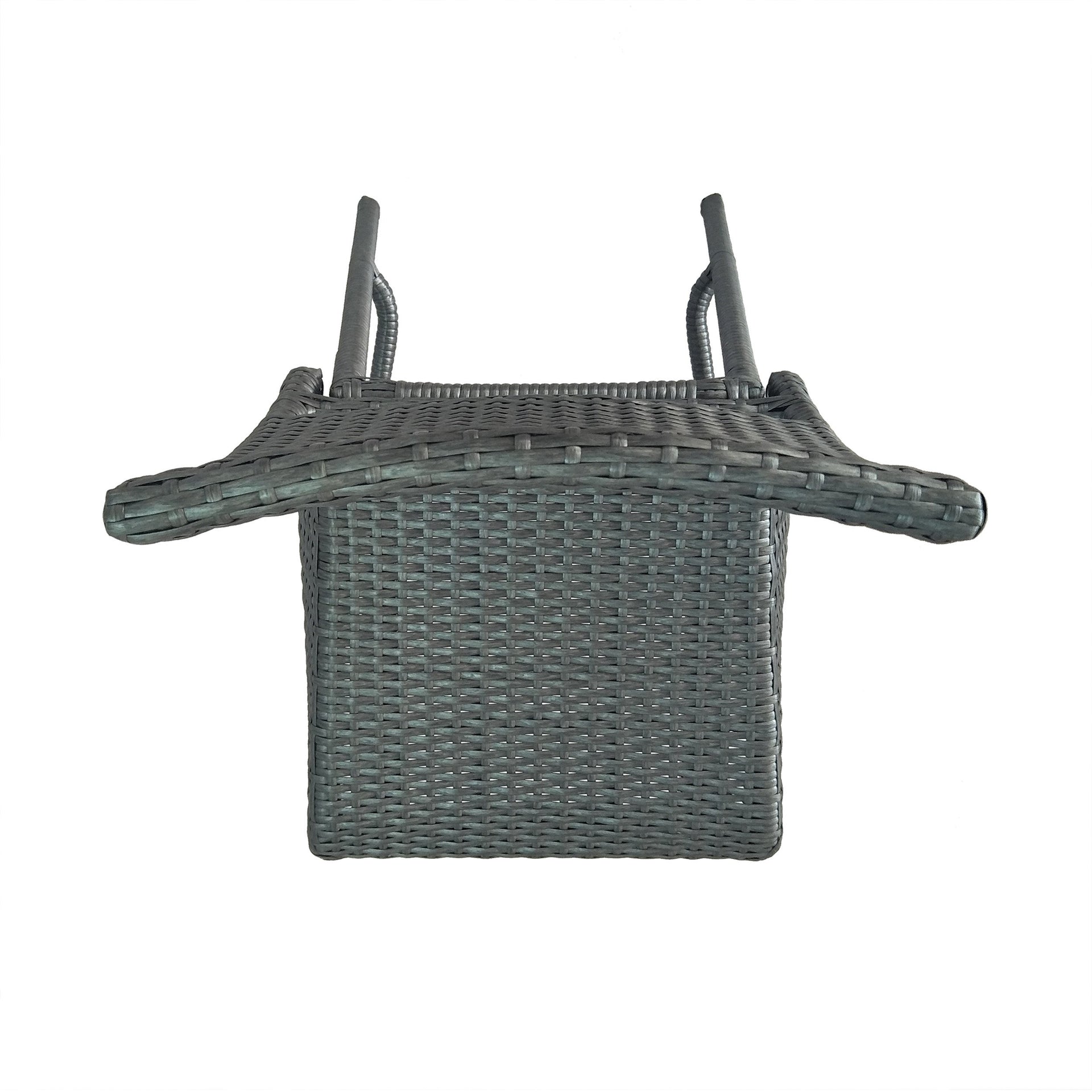 29' Outdoors PE Rattan Armless Barstools, Set of 2, Grey