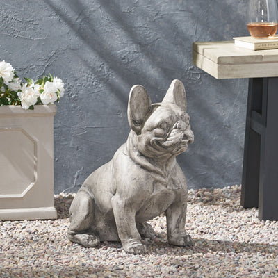 Dog Garden Sculpture, Outdoor French Bulldog Garden Statue