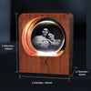 3D Photo Engrave Customized Crystal Ball Photo Frame Solid Wood Base LED Light Desktop Ornament
