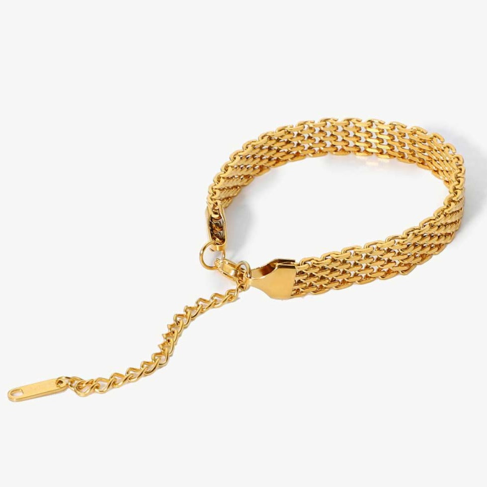 Gold Wide Chain Bracelet