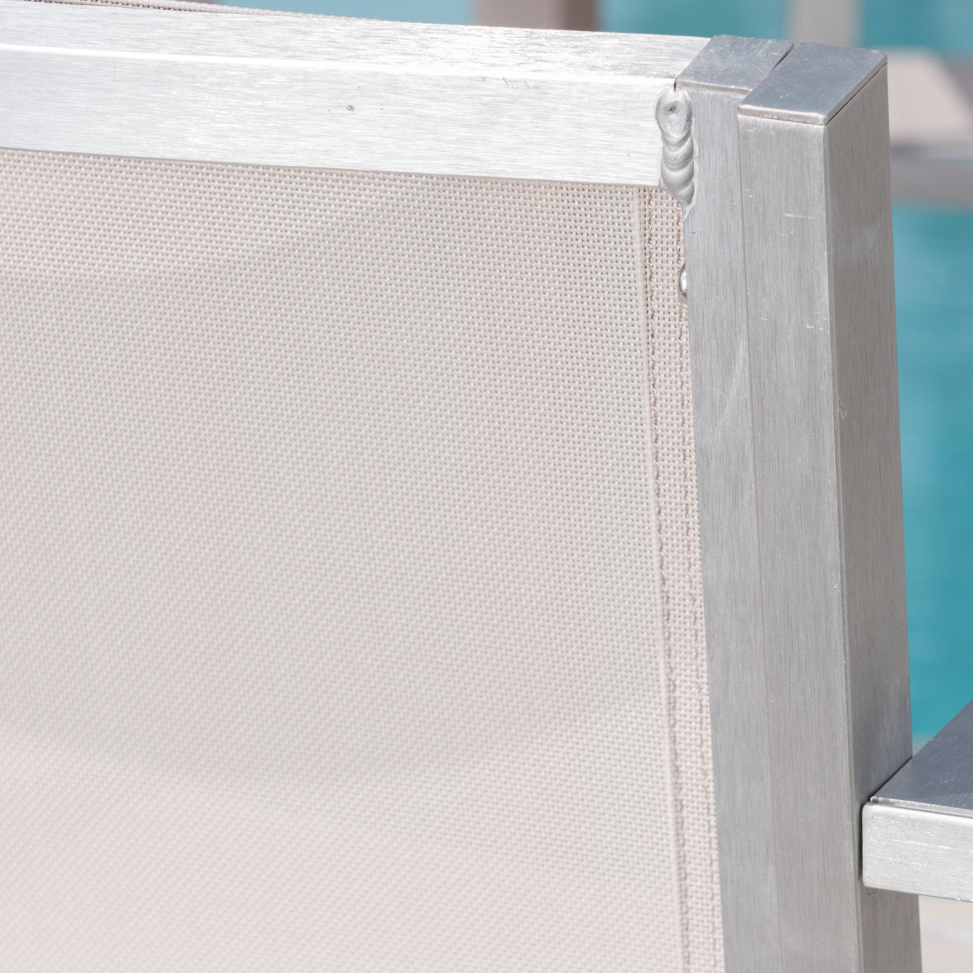 29.5' Outdoor Rust-Proof Aluminum Barstools with Grey Mesh Backrest and Seat, Set of 2