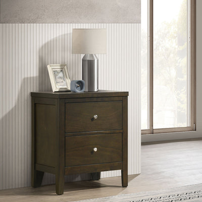 Clement Dark Cocoa 2-Drawer Nightstand Bedside Table