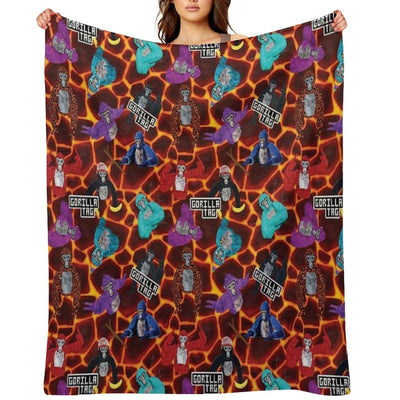 Gorilla Tag Lava Monke Party Throw Blanket