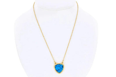 Donatello Gian 14K Gold Plated Genuine Turquoise Necklace