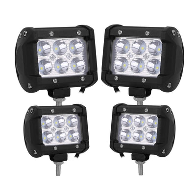 4-Piece: 4” 18W Dual Row LED Spot Light Pod