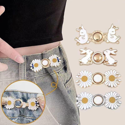 4 Sets Pant Waist Tightener Fashion Pants Clips Waist Tightener Sewing Buttons Pins for Jeans Dress Too Big Loose Adjustable Button Pins Sewing Button Waist Tightener Clip Waist Adjuster Clips for Dresses Pants Jeans