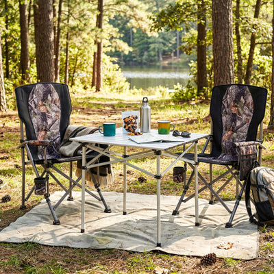 400 LBS Support Folding Camping Chair with Covers-Black