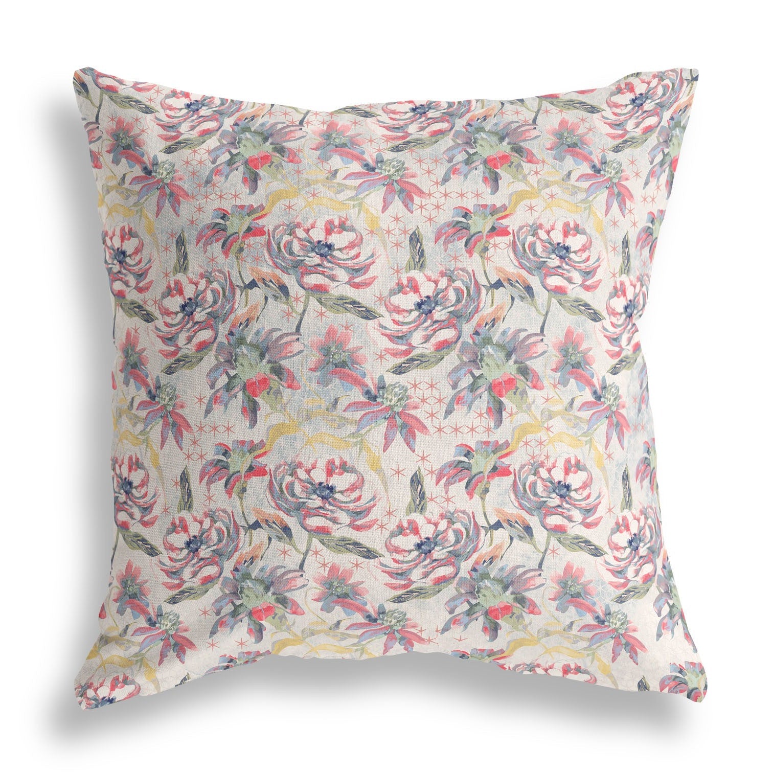 16?ǥ Pink Yellow Roses Indoor Outdoor Throw Pillow