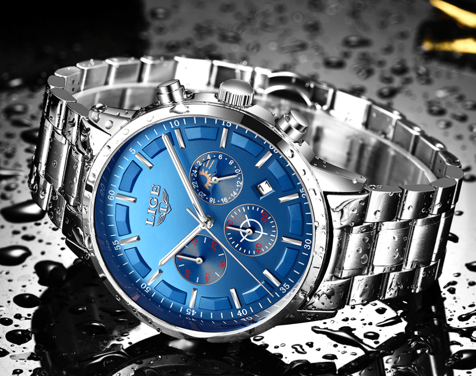 Men's Waterproof Watch With Chronometers And Date Display Unique Design Perfect Gift