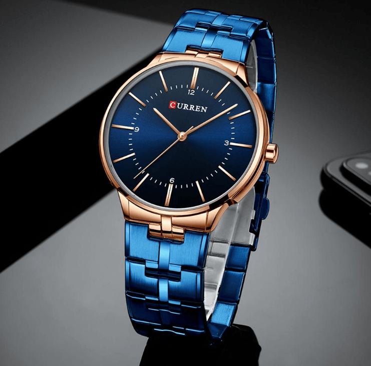 Men's Waterproof Watch With Shining Bracelet In Five Modern Designs Perfect Gift For Your Loved One