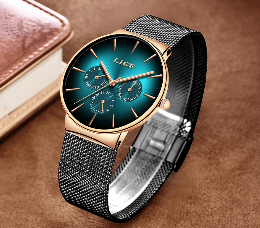 Men's Elegant Watch With Stainless Steel Straps And Chronometers For Day And Date Display Unique Design Perfect Gift For Man And Women