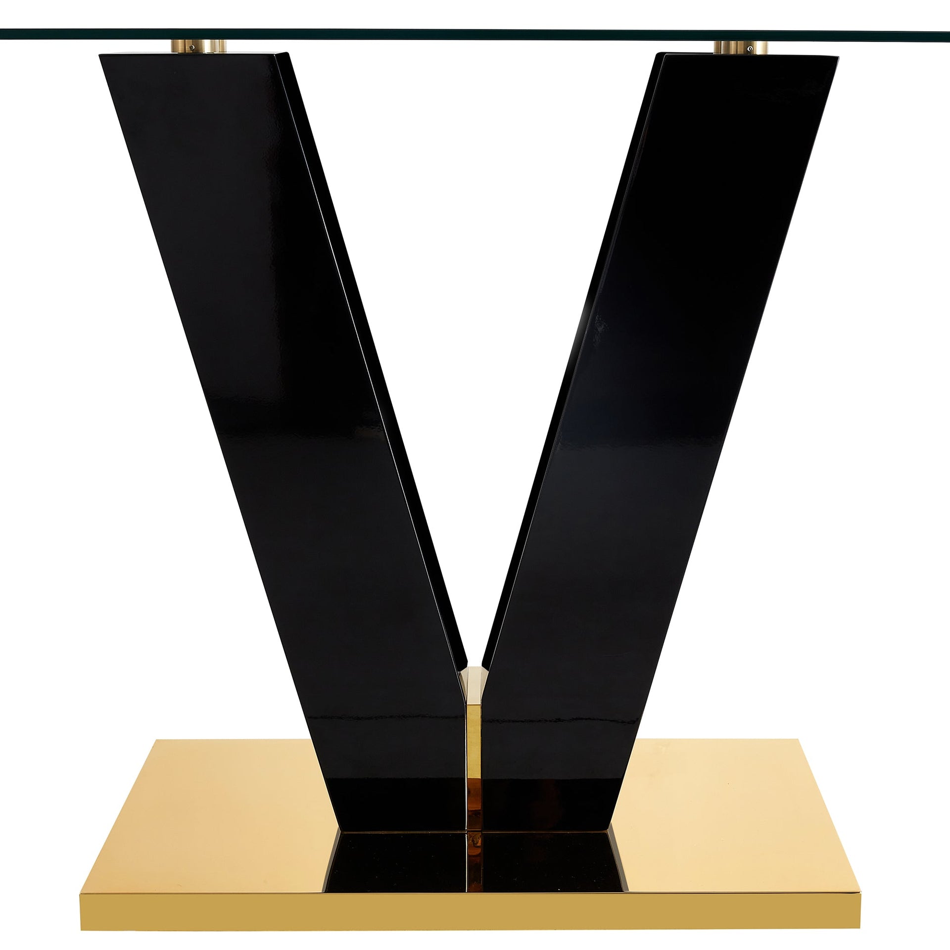 Large Modern Minimalist Rectangular Glass Dining Table for 6-8 with 0.4