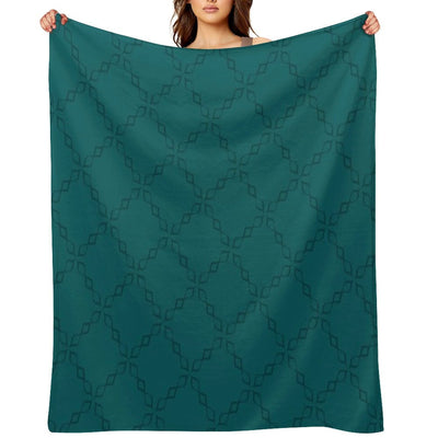 Blue Mixed Green Background Circle Chain All-season Throw Blanket