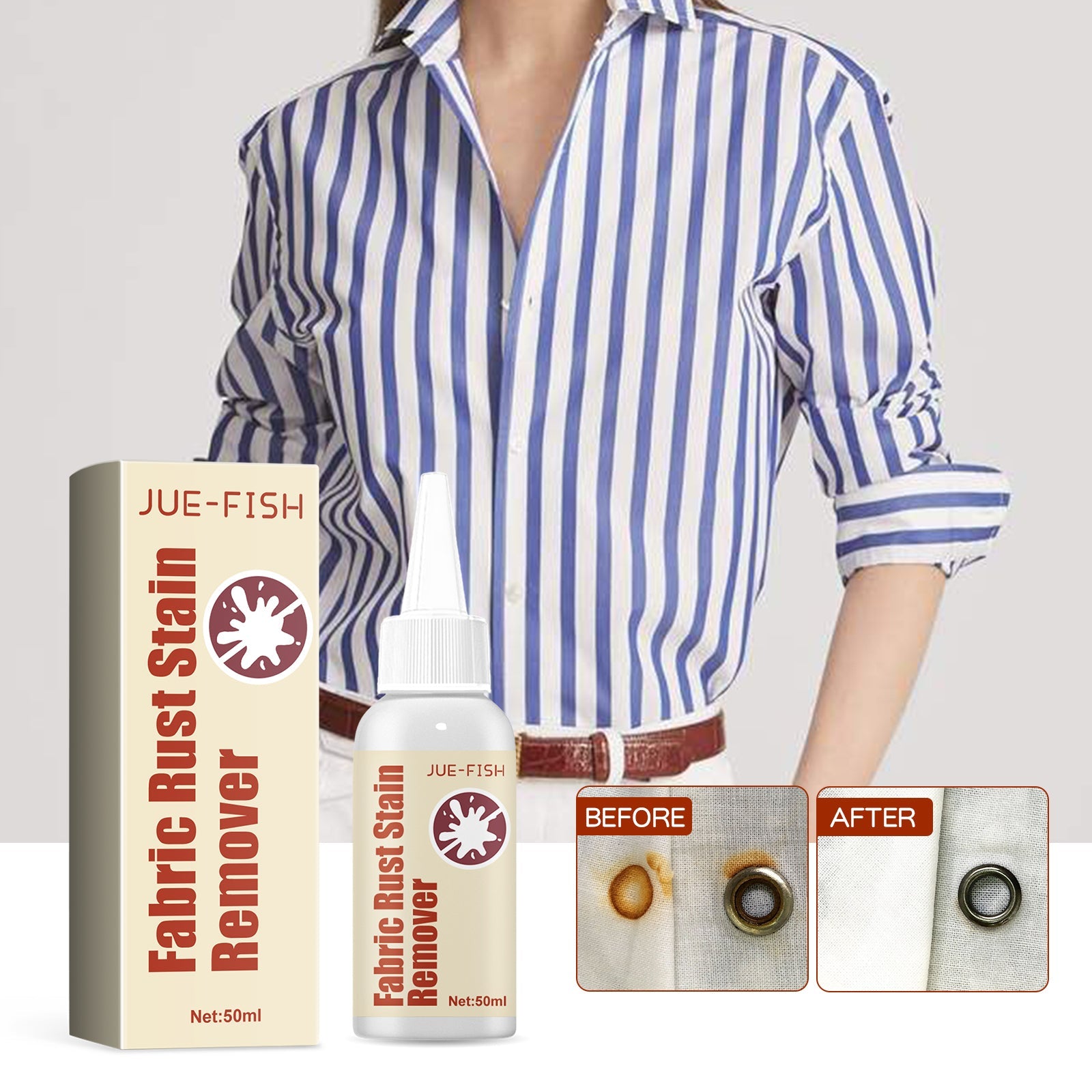 Fabric Rust Stain Remover, Clothes Decontamination Mild Cleaning Agent For Stubborn Oil Stains And Yellow Mildew Spots