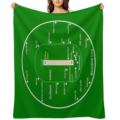 Cricket Pitch Layout Throw Blanket