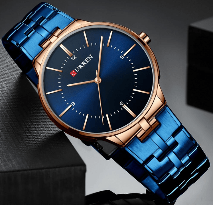 Men's Waterproof Watch With Shining Bracelet In Five Modern Designs Perfect Gift For Your Loved One