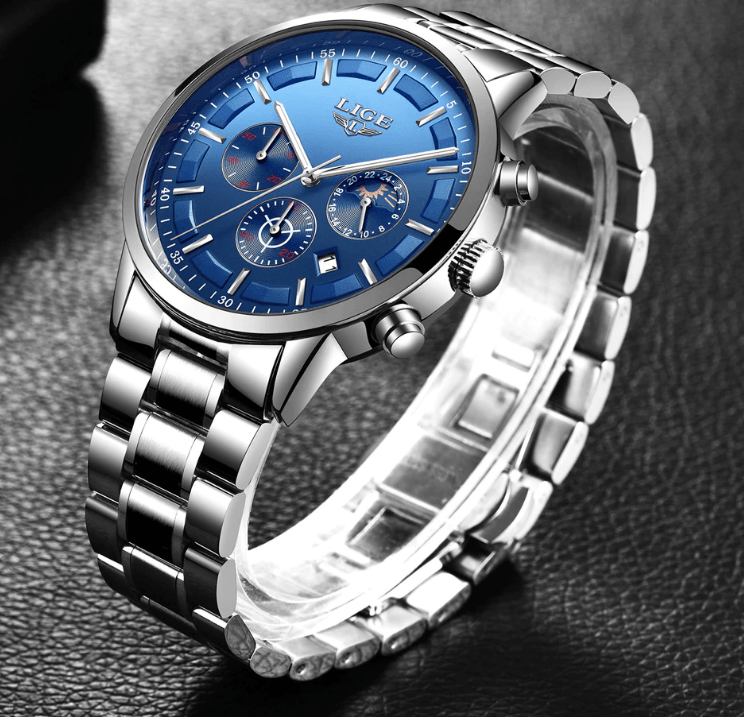 Men's Waterproof Watch With Chronometers And Date Display Unique Design Perfect Gift