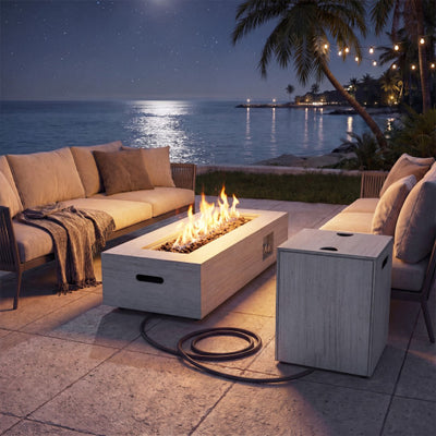42 Inch 50 000 BTU Outdoor Rectangular Fire Table with Tank Holder