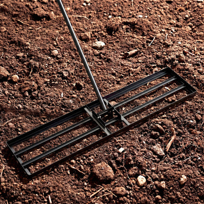 42 x 10 Inch Lawn Leveling Rake with Ergonomic Handle-Black