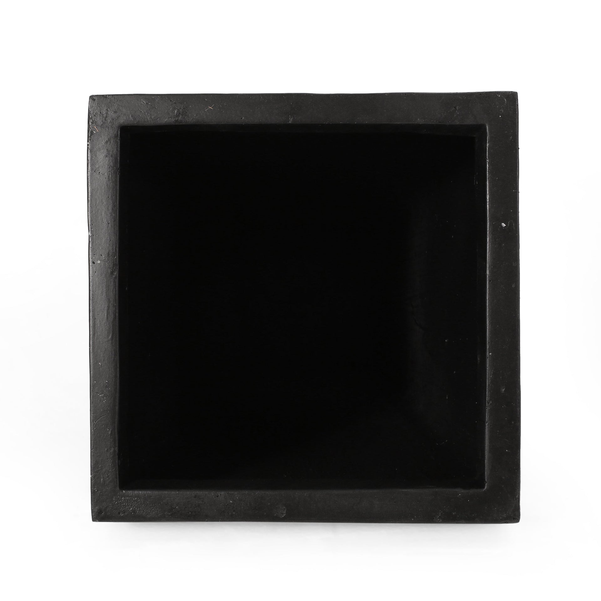 13' Outdoor Modern MGO Small Cast Stone Planter, Black