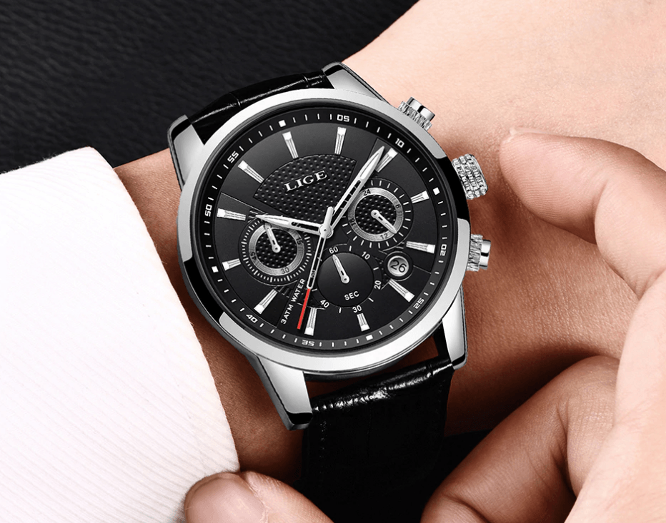 Men's Waterproof Watch With Chronometers Day View Sport Analog Watches Excellent Look Perfect Gift For Him