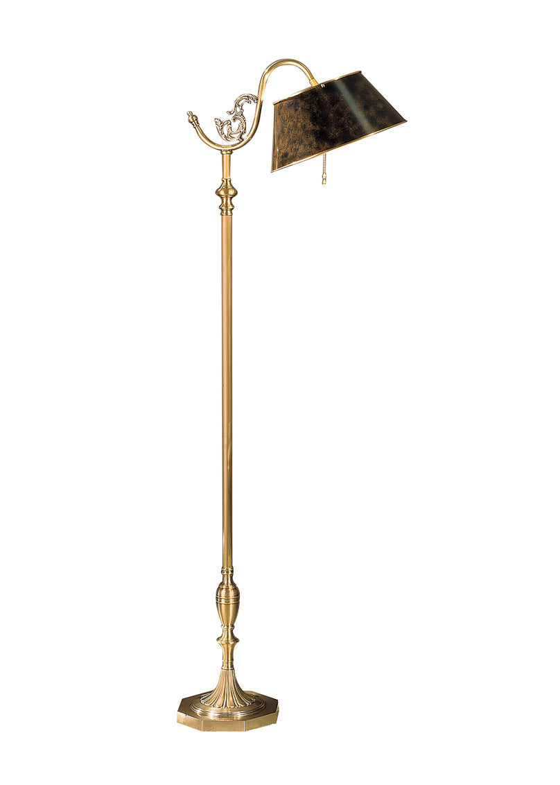 Antiqued Bridge Brass Floor Lamp by Wildwood