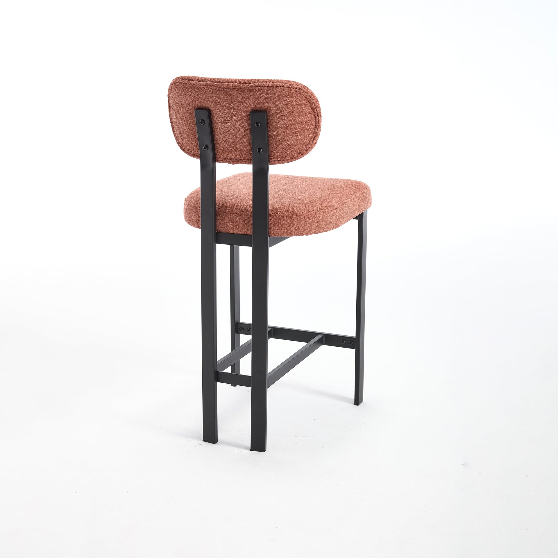 Bar Stools Set of 2, 26 inch Modern Upholstered Fabric Counter Height Barstools, Kitchen Island Chairs with Black Metal Legs for Dining Room/Kitchen Island/Bar
