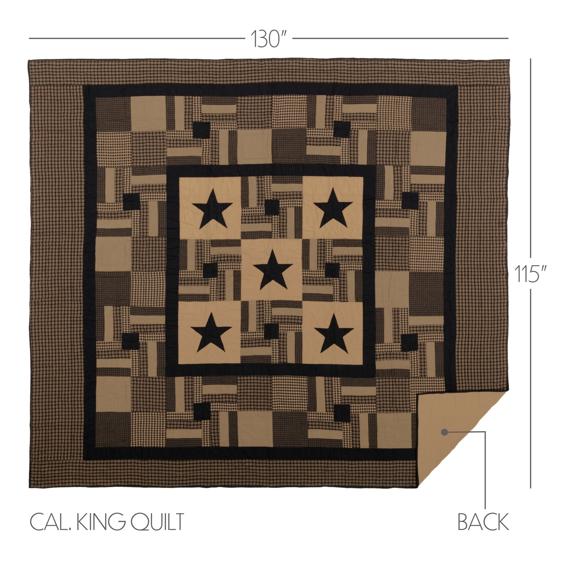 Black Check Star Quilt