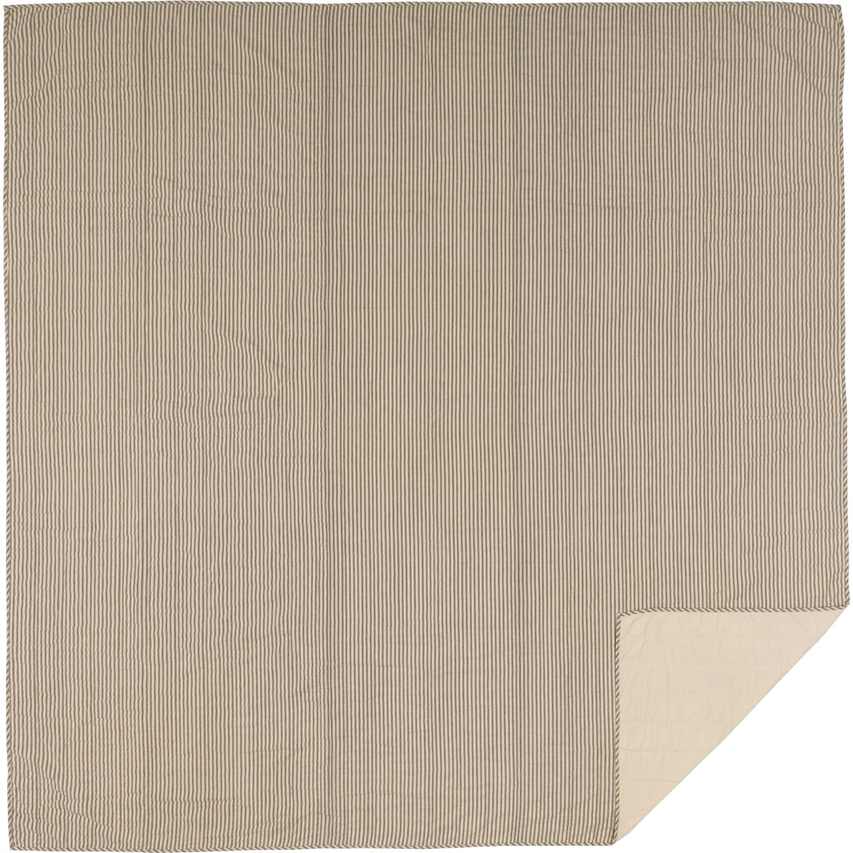 Sawyer Mill Charcoal Ticking Stripe Quilt Coverlet