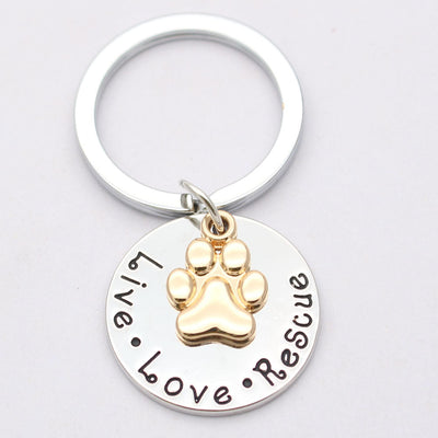 Pet Lover Dog Paw Necklace or Keychain